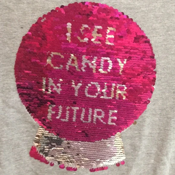 ‘NWT’ Crystal Ball/ I See Candy “Flip Sequin” Tee (M Girl) - Picture 3 of 7
